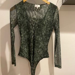 Mesh snake print body suit - only worn once